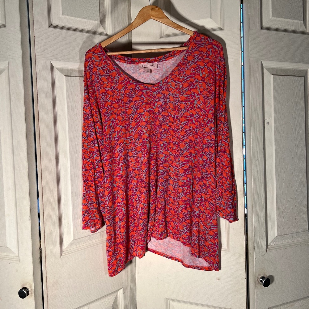 Philosophy Multicolor Floral Top Size 3XL